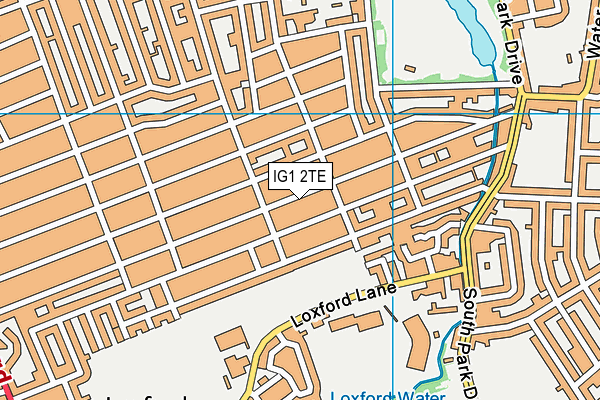 IG1 2TE map - OS VectorMap District (Ordnance Survey)