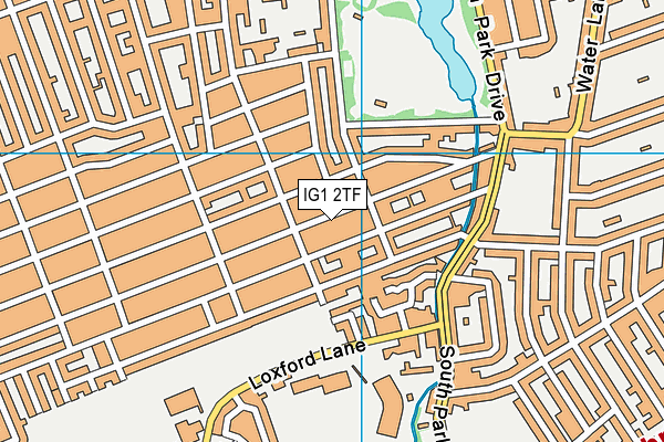 IG1 2TF map - OS VectorMap District (Ordnance Survey)