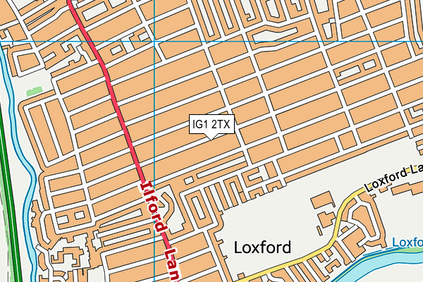 IG1 2TX map - OS VectorMap District (Ordnance Survey)