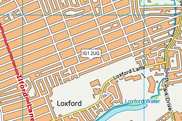 IG1 2UG map - OS VectorMap District (Ordnance Survey)