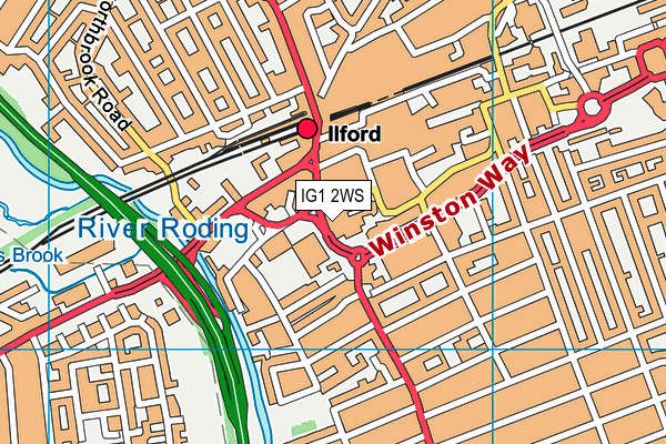 Winston Way Academy map (IG1 2WS) - OS VectorMap District (Ordnance Survey)
