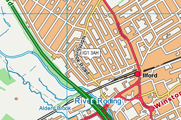 IG1 3AH map - OS VectorMap District (Ordnance Survey)