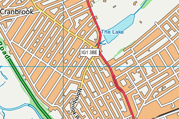 IG1 3BE map - OS VectorMap District (Ordnance Survey)