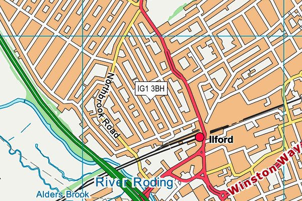 IG1 3BH map - OS VectorMap District (Ordnance Survey)