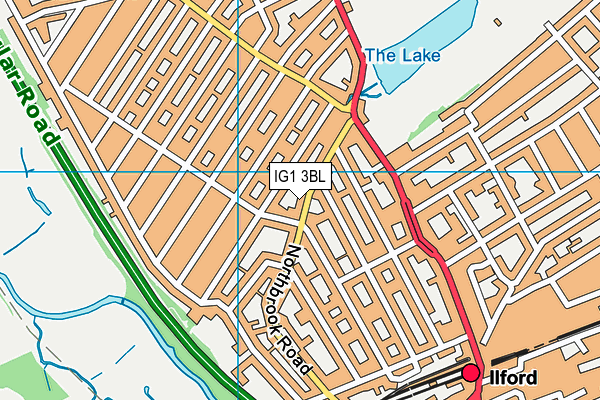 IG1 3BL map - OS VectorMap District (Ordnance Survey)