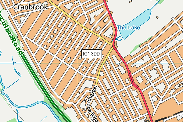 IG1 3DD map - OS VectorMap District (Ordnance Survey)