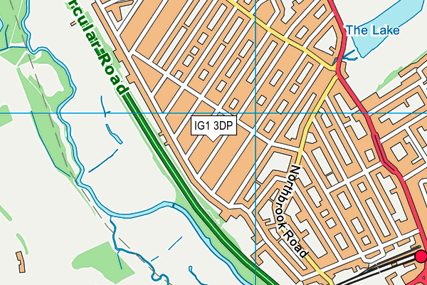 IG1 3DP map - OS VectorMap District (Ordnance Survey)