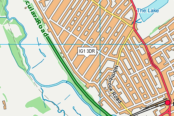 IG1 3DR map - OS VectorMap District (Ordnance Survey)