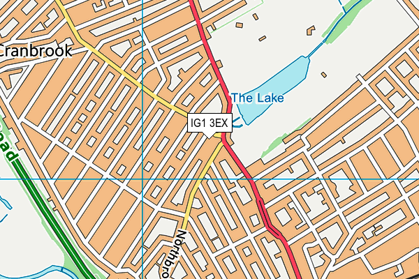 IG1 3EX map - OS VectorMap District (Ordnance Survey)