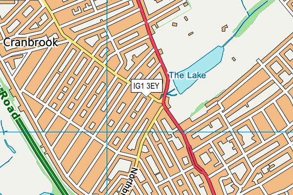 IG1 3EY map - OS VectorMap District (Ordnance Survey)