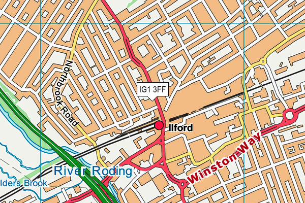 IG1 3FF map - OS VectorMap District (Ordnance Survey)