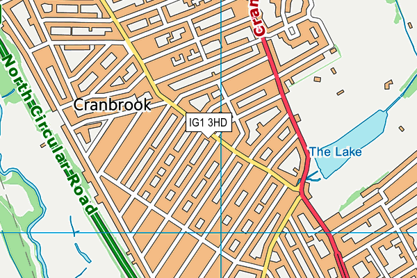 IG1 3HD map - OS VectorMap District (Ordnance Survey)