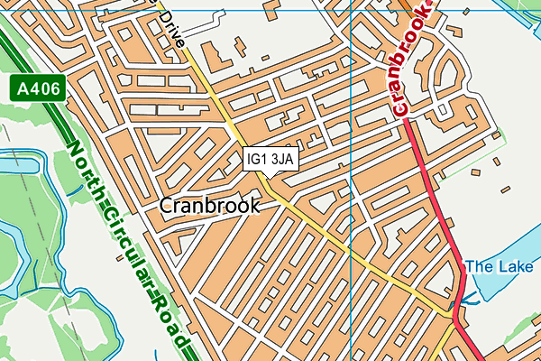 IG1 3JA map - OS VectorMap District (Ordnance Survey)