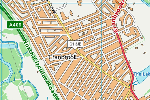 IG1 3JB map - OS VectorMap District (Ordnance Survey)