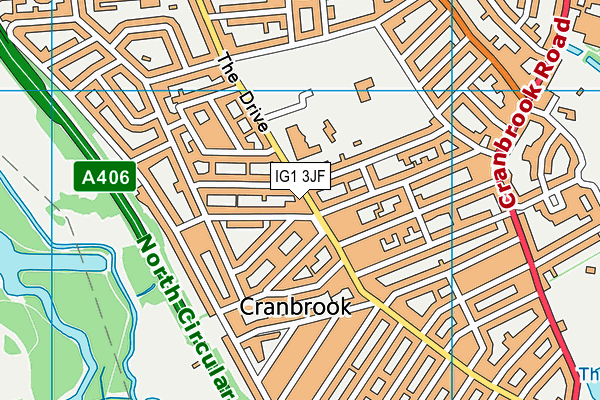 IG1 3JF map - OS VectorMap District (Ordnance Survey)