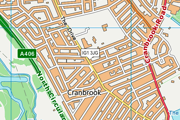 IG1 3JG map - OS VectorMap District (Ordnance Survey)