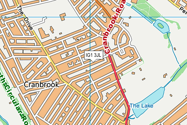 IG1 3JL map - OS VectorMap District (Ordnance Survey)