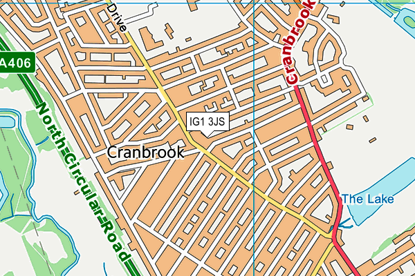 IG1 3JS map - OS VectorMap District (Ordnance Survey)