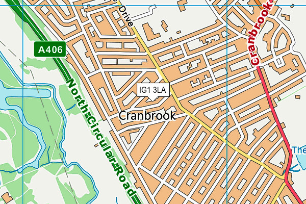 IG1 3LA map - OS VectorMap District (Ordnance Survey)
