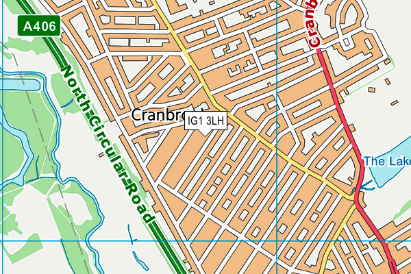 IG1 3LH map - OS VectorMap District (Ordnance Survey)
