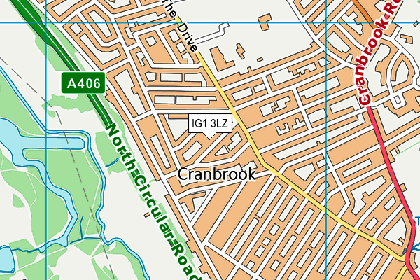 IG1 3LZ map - OS VectorMap District (Ordnance Survey)