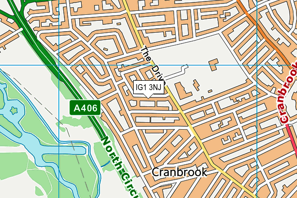 IG1 3NJ map - OS VectorMap District (Ordnance Survey)