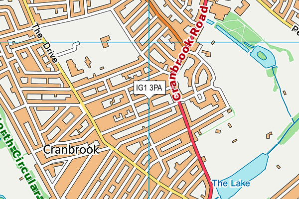 IG1 3PA map - OS VectorMap District (Ordnance Survey)