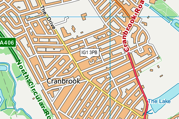 IG1 3PB map - OS VectorMap District (Ordnance Survey)