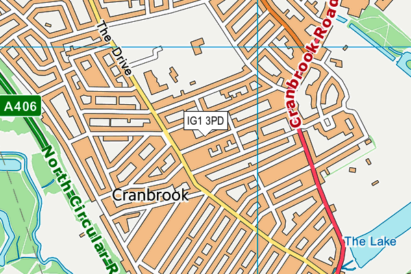 IG1 3PD map - OS VectorMap District (Ordnance Survey)