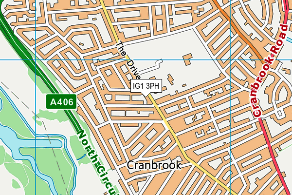 IG1 3PH map - OS VectorMap District (Ordnance Survey)