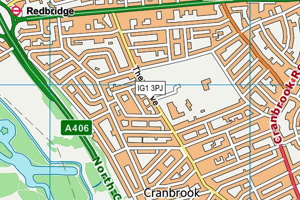 IG1 3PJ map - OS VectorMap District (Ordnance Survey)