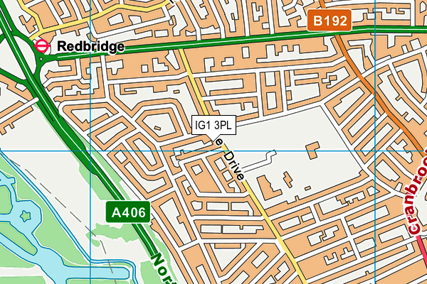 IG1 3PL map - OS VectorMap District (Ordnance Survey)