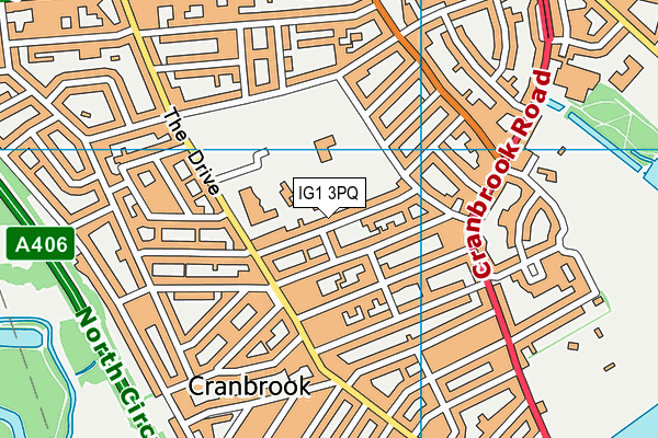 IG1 3PQ map - OS VectorMap District (Ordnance Survey)