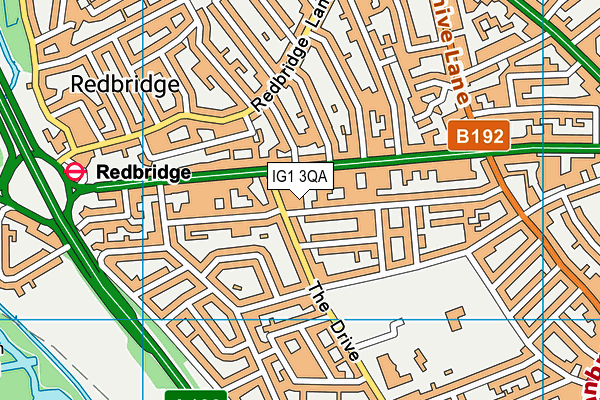IG1 3QA map - OS VectorMap District (Ordnance Survey)