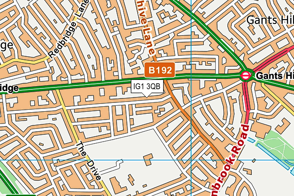 IG1 3QB map - OS VectorMap District (Ordnance Survey)