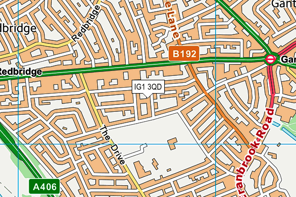 IG1 3QD map - OS VectorMap District (Ordnance Survey)