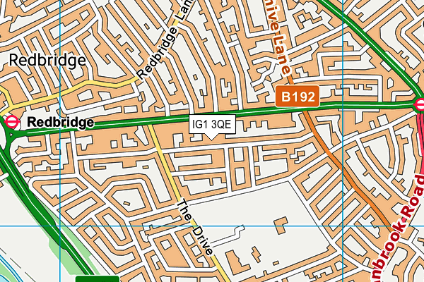 IG1 3QE map - OS VectorMap District (Ordnance Survey)