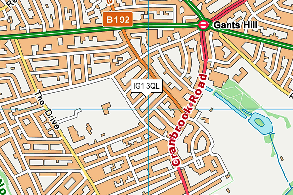 IG1 3QL map - OS VectorMap District (Ordnance Survey)