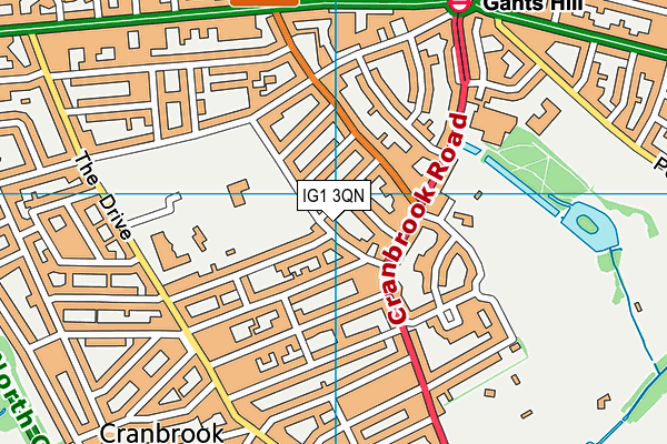 IG1 3QN map - OS VectorMap District (Ordnance Survey)