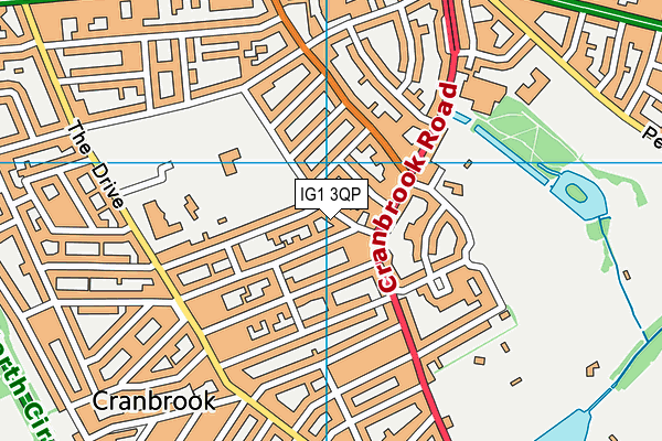 IG1 3QP map - OS VectorMap District (Ordnance Survey)