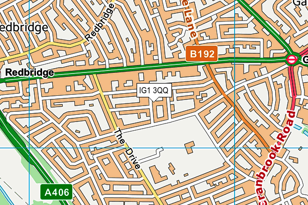 IG1 3QQ map - OS VectorMap District (Ordnance Survey)