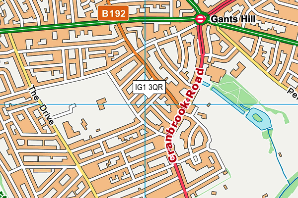 IG1 3QR map - OS VectorMap District (Ordnance Survey)