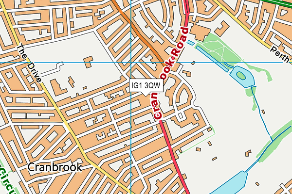 IG1 3QW map - OS VectorMap District (Ordnance Survey)