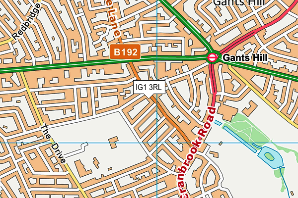 IG1 3RL map - OS VectorMap District (Ordnance Survey)