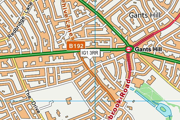 IG1 3RR map - OS VectorMap District (Ordnance Survey)