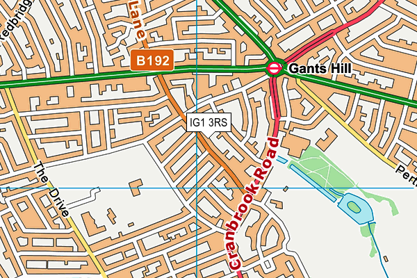 IG1 3RS map - OS VectorMap District (Ordnance Survey)