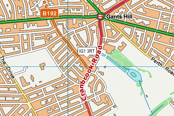 IG1 3RT map - OS VectorMap District (Ordnance Survey)