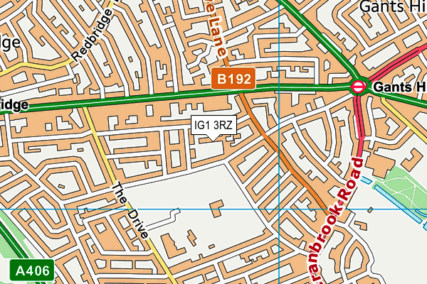 IG1 3RZ map - OS VectorMap District (Ordnance Survey)