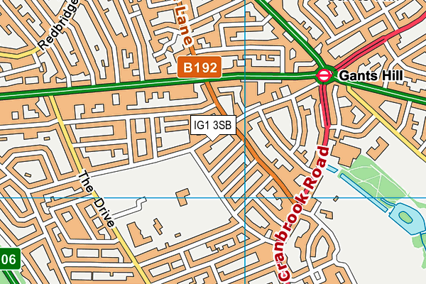 IG1 3SB map - OS VectorMap District (Ordnance Survey)