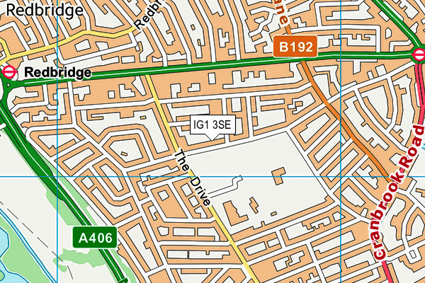 IG1 3SE map - OS VectorMap District (Ordnance Survey)